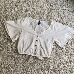 Front tie crop top